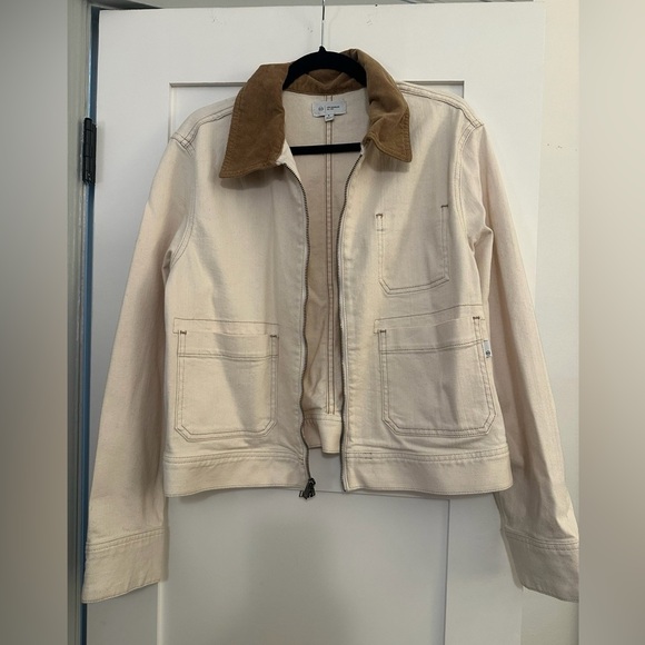 AG Adriano Goldschmied Womens Jo Corduroy Collar Crop Denim Utility Jacket - Picture 6 of 6